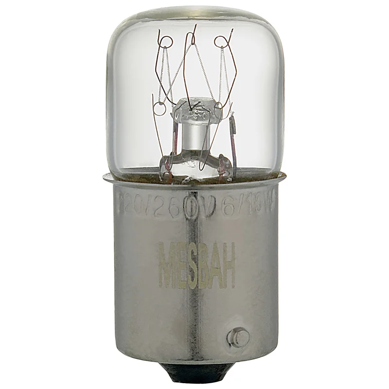لامپ سیگنال رشته ای 220/260 ولت 6/10 وات مصباح مدل خاری تک کنتاکت کد T15X35MM پایه BA15S