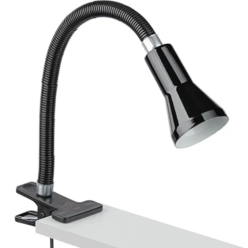 چراغ گیره ای صنایع فلزی کریم زاده مدل CL-115 با پایه معمولی (E27) سرامیکی با ارتفاع فنر 40 سانتی متری دارای کلید بین راهی