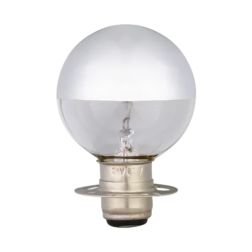 لامپ دستگاه مورس الدیس (Morse Aldis Signal Bulb) 24 ولت 60 وات مدل سر جیوه حلقه دار کد P15/30-TOP-MIRROR پایه خاری دو کنتاکت حلقه دار (P30d)