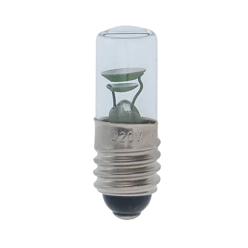 لامپ سیگنال نئون 220 ولت ای آر جی (ERG) مدل استوانه ای (Tubular) کد T10X28MM پایه پیچی (E10)