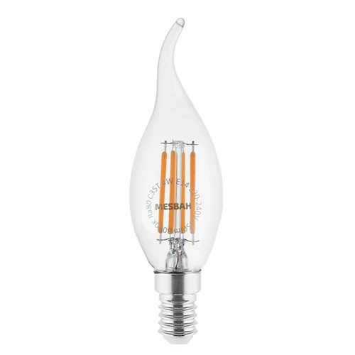 لامپ اشکی فیلامنتی 4 وات مصباح مدل C35T پایه شمعی (E14)
