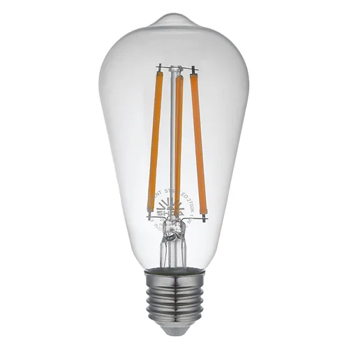 لامپ ادیسونی 11 وات شعاع مدل فلامنتی گلابی شفاف کد ST64 پایه معمولی (E27)