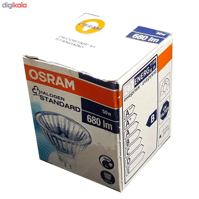 قیمت و خرید لامپ هالوژن 50 وات OSRAM DECOSTAR 51S 50 W 12 V 36° GU5.3 اسرام مدل Decostar پایه GU5.3