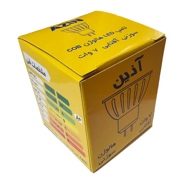 قیمت و خرید لامپ هالوژن ال ای دی 7 وات آذین پایه GU5.3
