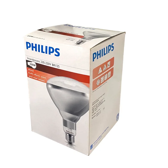 قیمت و خرید لامپ مادون قرمز (InfraRed) 2۵۰ وات فیلیپس (PHILIPS) مدل شیشه ساده پایه معمولی (E27)
