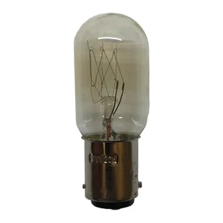 قیمت و خرید لامپ چرخ خیاطی 220 ولت 20 وات مدل شیشه شفاف کد T22x55 پایه خاری (BA15d)