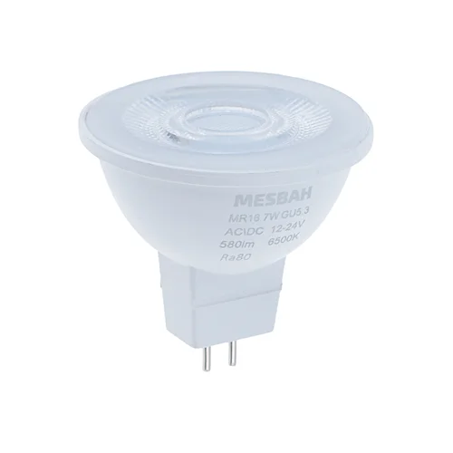لامپ هالوژن ال ای دی (LED) 24 ولت ۷ وات مصباح کد 12V-24V مدل AC/DC پایه سوزنی (GU5.3)