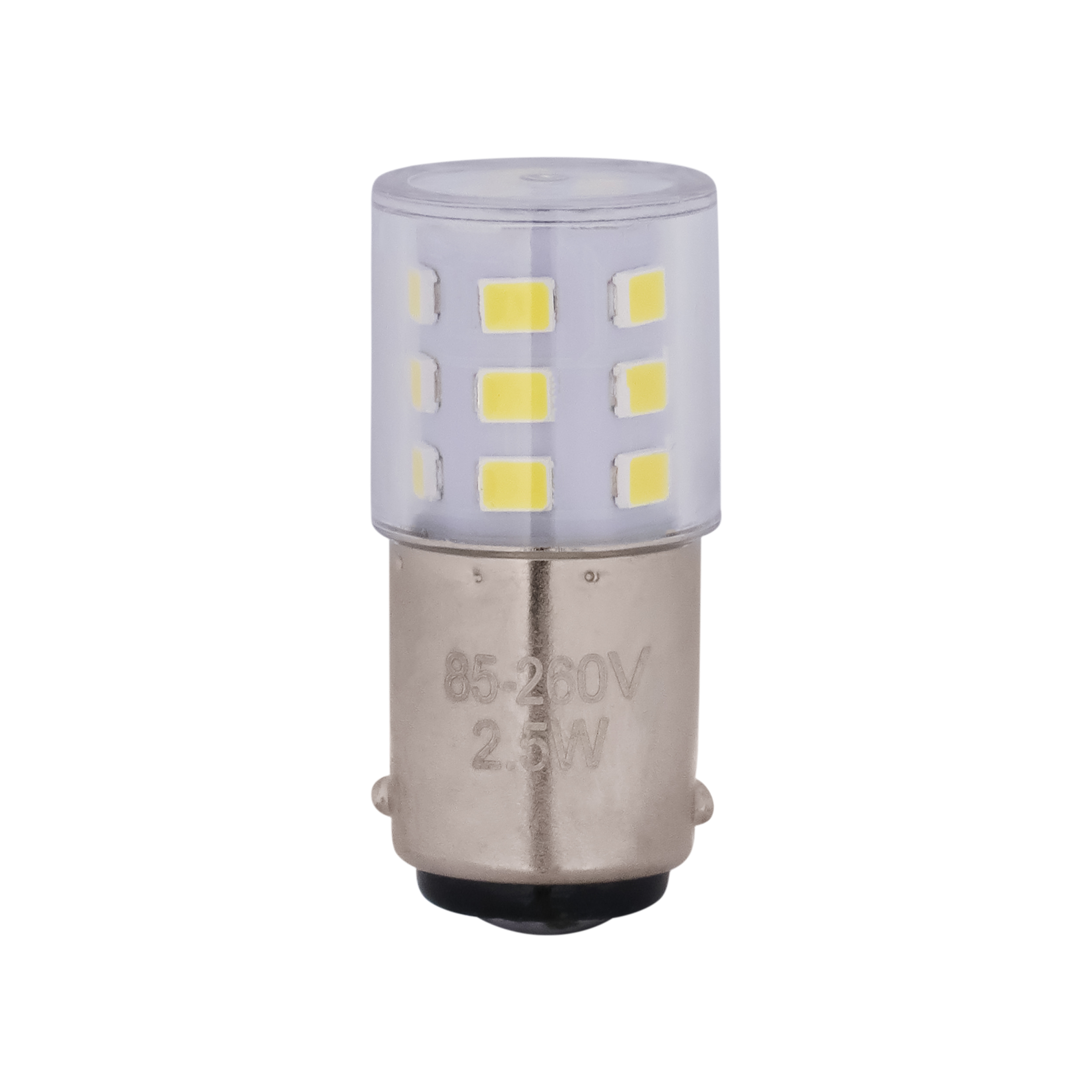 لامپ سیگنال ال ای دی (LED) 220/265 ولت 2.5 وات کد T16X35MM پایه خاری دو کنتاکت (BA15D)