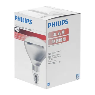 قیمت و خرید لامپ مادون قرمز (InfraRed) 2۵۰ وات فیلیپس (PHILIPS) مدل شیشه ساده پایه معمولی (E27)