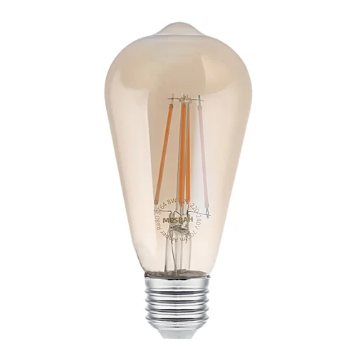 لامپ ادیسونی 8 وات مصباح مدل فیلامنتی گلابی طلایی شامپاینی کد ST64-GOLD پایه معمولی (E27)