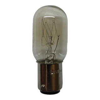 قیمت و خرید لامپ چرخ خیاطی 220 ولت 20 وات مدل شیشه شفاف کد T22x55 پایه خاری (BA15d)