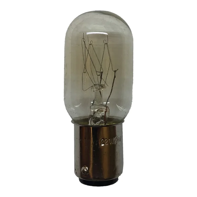 قیمت و خرید لامپ چرخ خیاطی 220 ولت 20 وات مدل شیشه شفاف کد T22x55 پایه خاری (BA15d)