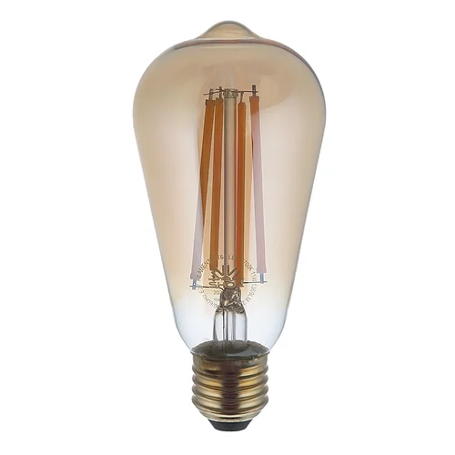 لامپ ادیسونی 11 وات شعاع مدل فلامنتی گلابی طلایی شامپاینی کد ST64-GOLD پایه معمولی (E27)