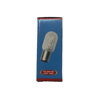 قیمت و خرید لامپ چرخ خیاطی 220 ولت 20 وات مدل شیشه شفاف کد T22x55 پایه خاری (BA15d)