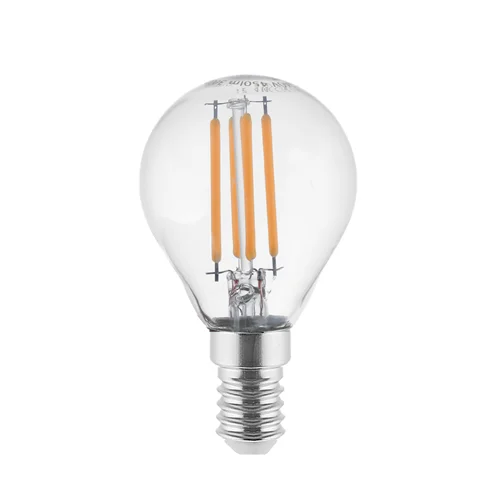 لامپ تخم مرغی فیلامنتی 220 ولت 4 وات مصباح مدل G45 شیشه شفاف پایه شمعی (E14)