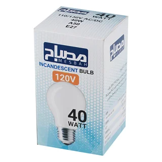 قیمت و خرید لامپ یخچال 120 ولت 40 وات مصباح مدل A50 پایه E27