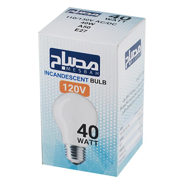 قیمت و خرید لامپ یخچال 120 ولت 40 وات مصباح مدل A50 پایه E27
