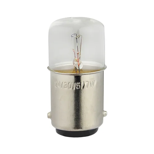 لامپ سیگنال رشته ای 24/30 ولت 5/7 وات کد T16X35MM پایه خاری دو کنتاکت (BA15D)