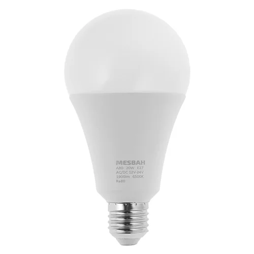 لامپ ال ای دی (LED) 12 ولت 20 وات مصباح کد 12V-24V مدل AC/DC پایه E27