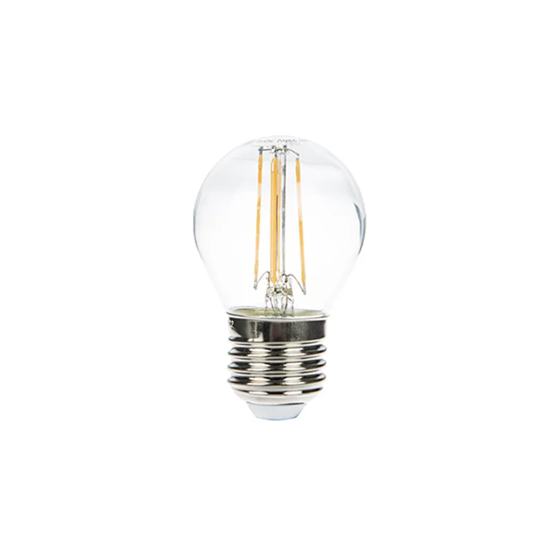 لامپ تخم مرغی فیلامنتی 220 ولت 4.5 وات شعاع مدل G45 شیشه شفاف پایه معمولی (E27)