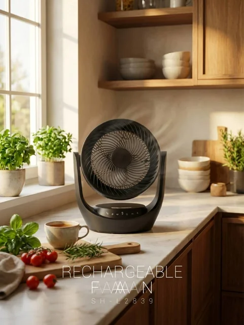 قیمت و خرید پنکه رومیزی شارژی شعاع مدل پرتابل چراغدار کد SH-L2839 با قیمت عالی