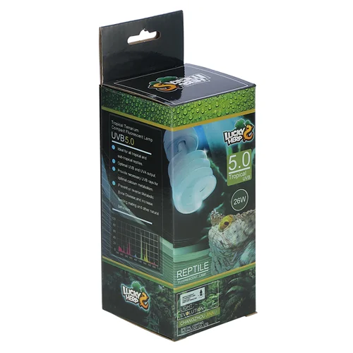 لامپ یووی بی مخصوص حیوانات و خزندگان (تراریوم) 26 وات لاکی هرپ (LUCKY HERP) مدل UVB 5.0% پایه E27 (سرپیچ معمولی)